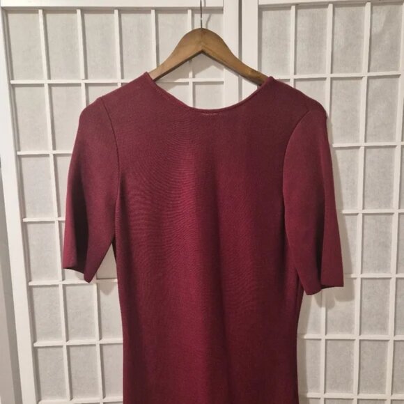 ST. JOHN Wool-Blend Knit Sheath Dress Cardinal Red NWT Sz 6 - Picture 2 of 12